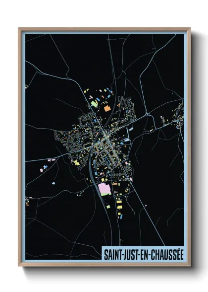 Une affiche de carte sur Saint-Just-en-Chaussée