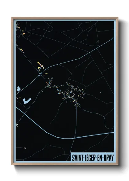 Une affiche de carte sur Saint-Léger-en-Bray