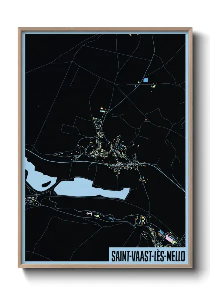 Une affiche de carte sur Saint-Vaast-lès-Mello