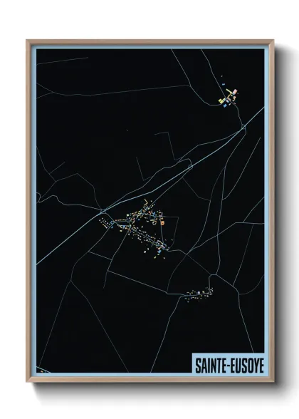 Une affiche de carte sur Sainte-Eusoye
