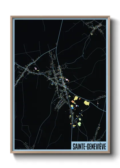 Une affiche de carte sur Sainte-Geneviève