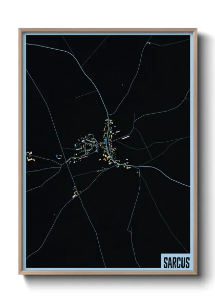 Une affiche de carte sur Sarcus