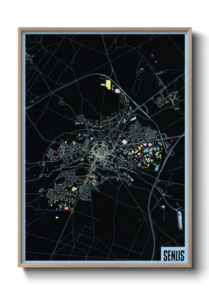 Une affiche de carte sur Senlis