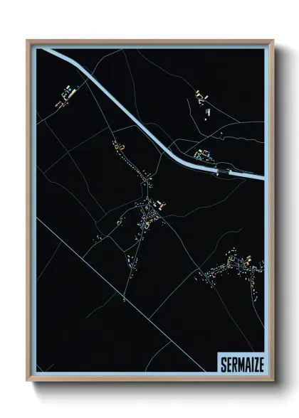 Une affiche de carte sur Sermaize