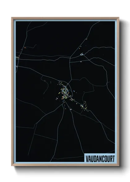 Une affiche de carte sur Vaudancourt