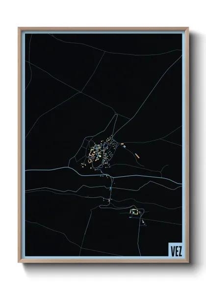 Une affiche de carte sur Vez