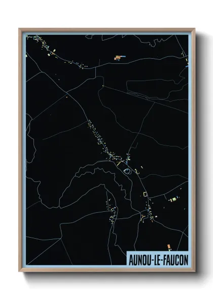 Une affiche de carte sur Aunou-le-Faucon