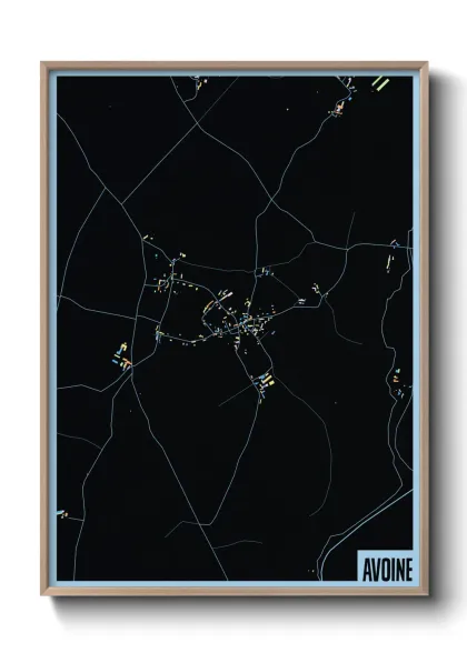Une affiche de carte sur Avoine
