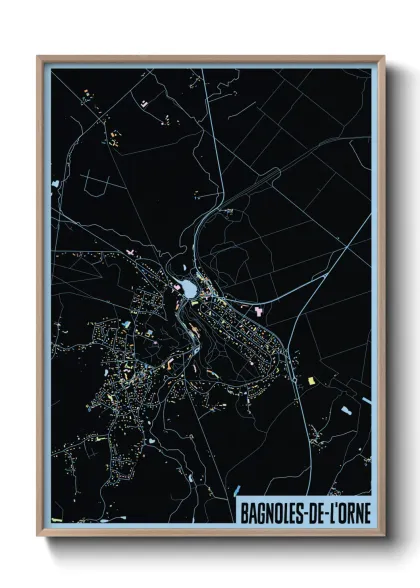 Une affiche de carte sur Bagnoles-de-l'Orne