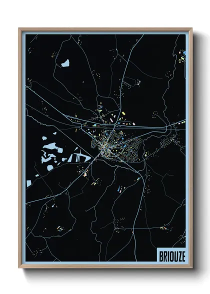 Une affiche de carte sur Briouze