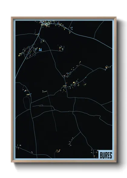 Une affiche de carte sur Bures