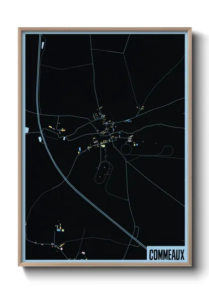 Une affiche de carte sur Commeaux