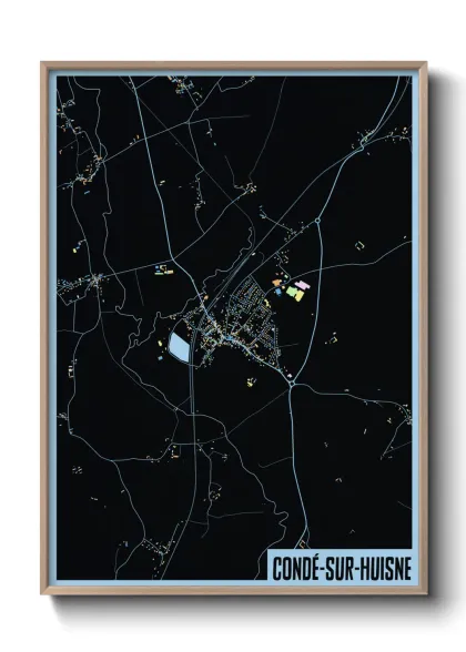 Une affiche de carte sur Condé-sur-Huisne