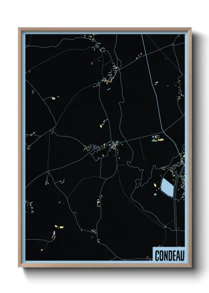 Une affiche de carte sur Condeau