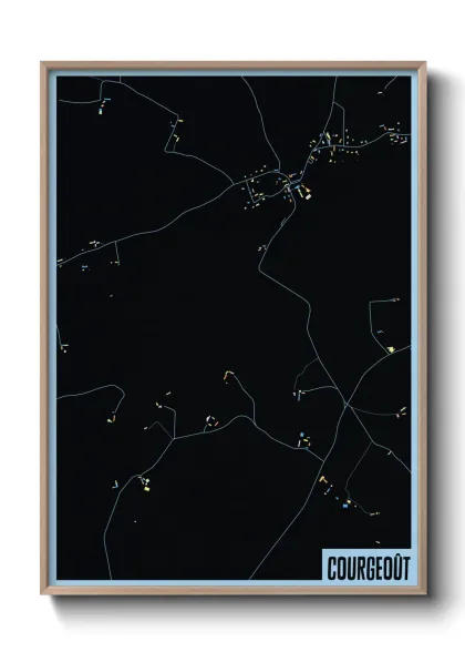 Une affiche de carte sur Courgeoût