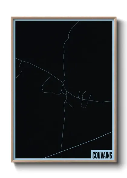 Une affiche de carte sur Couvains