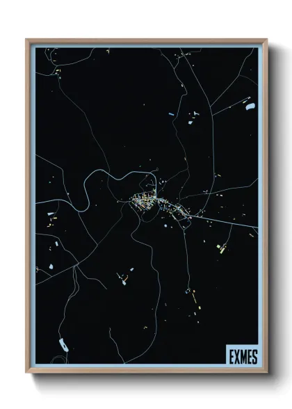 Une affiche de carte sur Exmes
