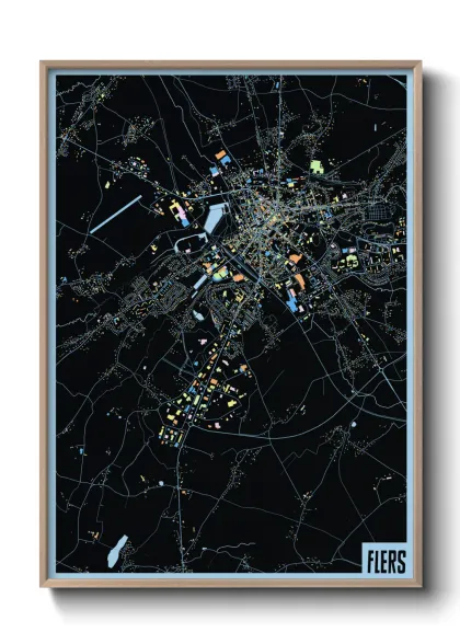 Une affiche de carte sur Flers