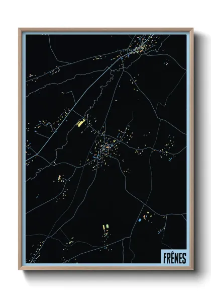 Une affiche de carte sur Frênes