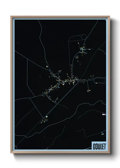 Une affiche de carte sur Goulet