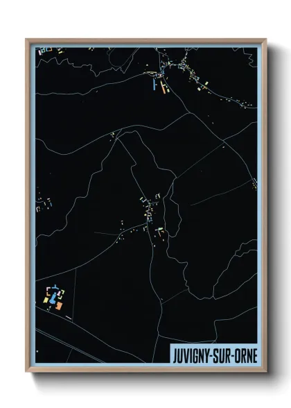 Une affiche de carte sur Juvigny-sur-Orne