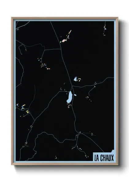 Une affiche de carte sur La Chaux