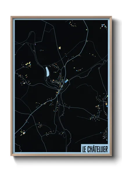 Une affiche de carte sur Le Châtellier