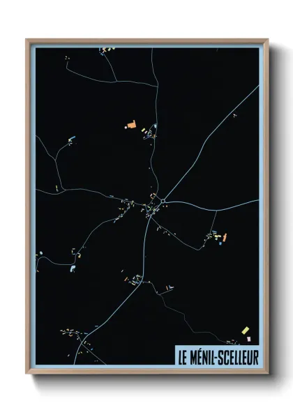 Une affiche de carte sur Le Ménil-Scelleur