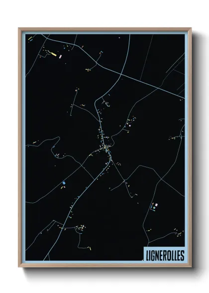 Une affiche de carte sur Lignerolles