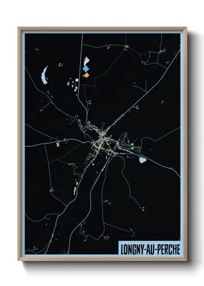 Une affiche de carte sur Longny-au-Perche