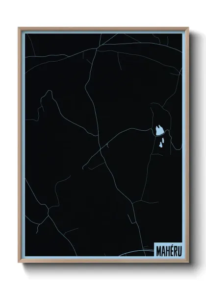 Une affiche de carte sur Mahéru