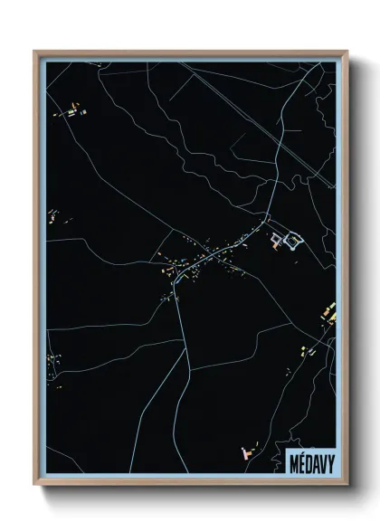 Une affiche de carte sur Médavy