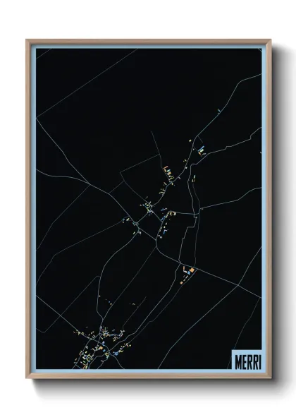 Une affiche de carte sur Merri