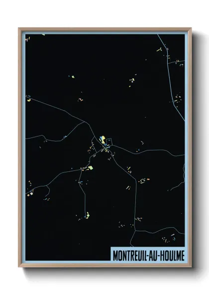 Une affiche de carte sur Montreuil-au-Houlme