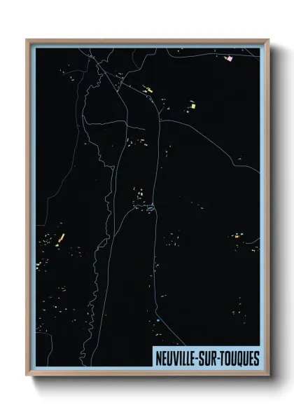 Une affiche de carte sur Neuville-sur-Touques