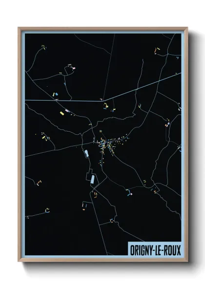 Une affiche de carte sur Origny-le-Roux