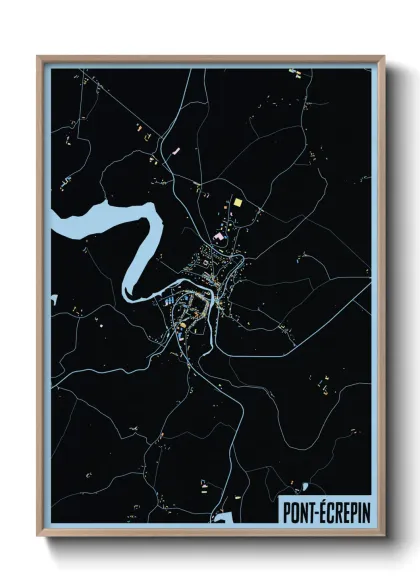 Une affiche de carte sur Pont-Écrepin