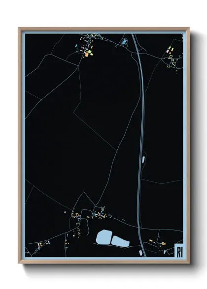 Une affiche de carte sur Ri