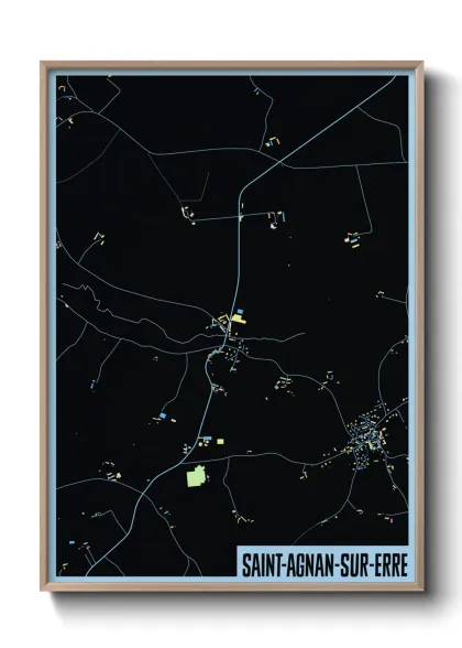 Une affiche de carte sur Saint-Agnan-sur-Erre