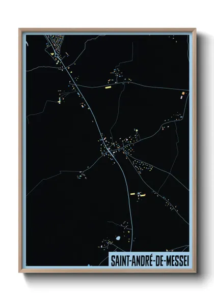Une affiche de carte sur Saint-André-de-Messei