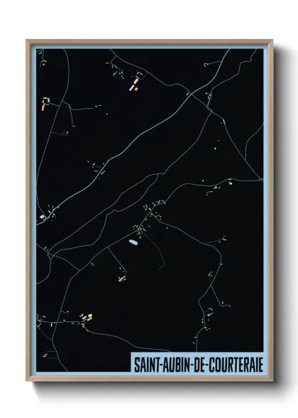 Une affiche de carte sur Saint-Aubin-de-Courteraie
