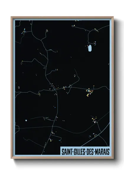 Une affiche de carte sur Saint-Gilles-des-Marais