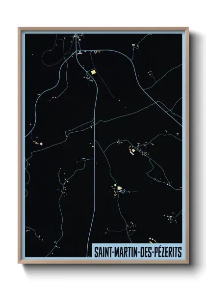 Une affiche de carte sur Saint-Martin-des-Pézerits