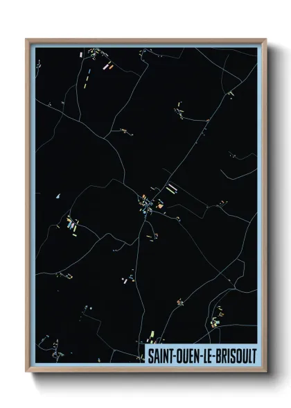 Une affiche de carte sur Saint-Ouen-le-Brisoult