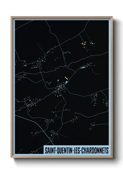 Une affiche de carte sur Saint-Quentin-les-Chardonnets