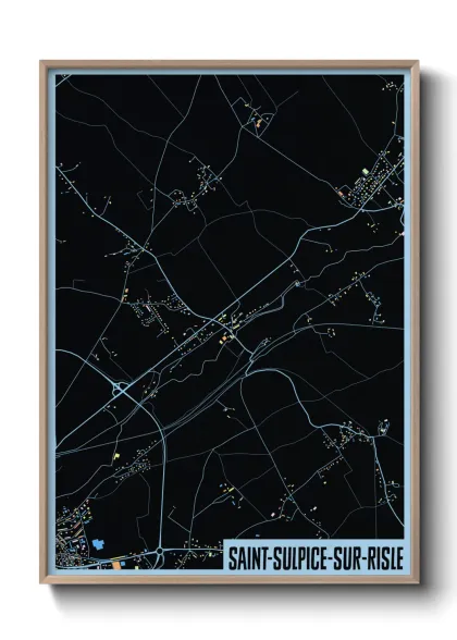 Une affiche de carte sur Saint-Sulpice-sur-Risle