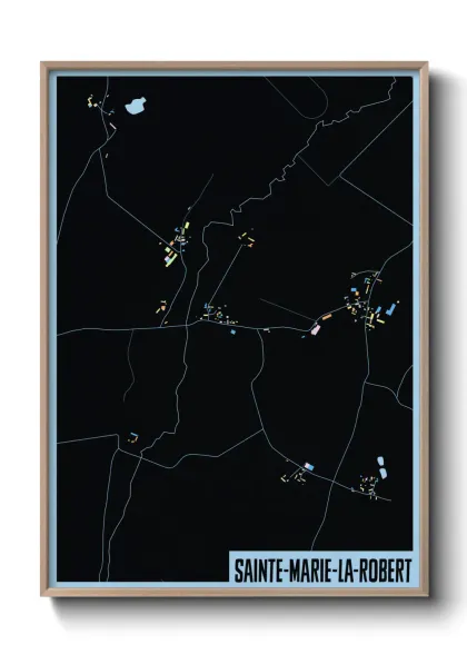 Une affiche de carte sur Sainte-Marie-la-Robert