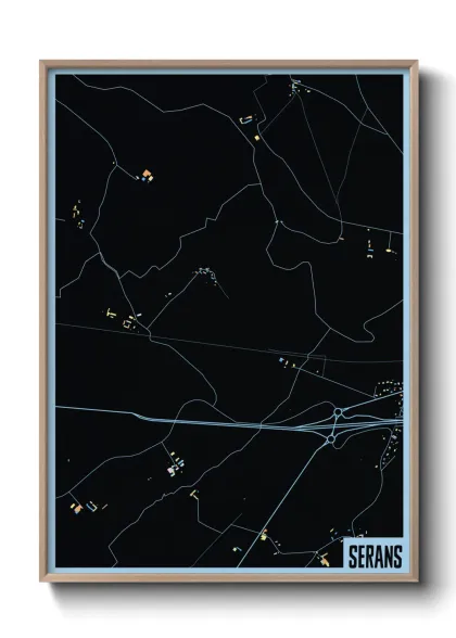 Une affiche de carte sur Serans