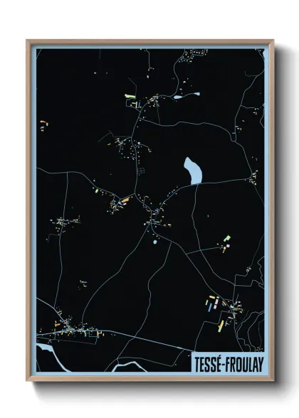 Une affiche de carte sur Tessé-Froulay