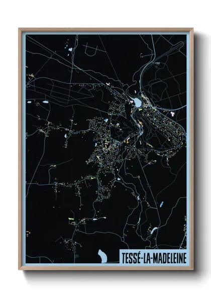 Une affiche de carte sur Tessé-la-Madeleine